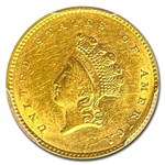 1855 $1 Indian Head Gold MS-60 PCGS