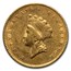 1855 $1 Indian Head Gold Type 2 AU