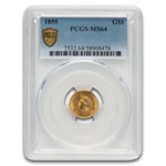 1855 $1 Indian Head Gold Type 2 MS-64 PCGS