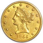 1855 $10 Liberty Gold Eagle AU