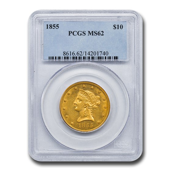 1855 $10 Liberty Gold Eagle MS-62 PCGS 1855 $10 Liberty Gold Eagle MS-62 PCGS