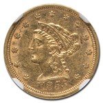 1855 $2.50 Liberty Gold Quarter Eagle AU-58 NGC