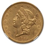 1855 $20 Liberty Gold Double Eagle AU-53 NGC