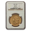 1855 $20 Liberty Gold Double Eagle AU-53 NGC