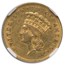 1855 $3 Gold Indian Princess AU-55 NGC