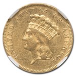 1855 $3 Gold Princess AU-53 NGC