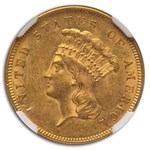 1855 $3 Gold Princess AU-58 NGC