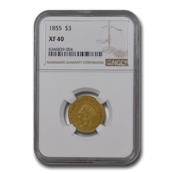 1855 $3 Gold Princess XF-40 NGC 1855 $3 Gold Princess XF-40 NGC