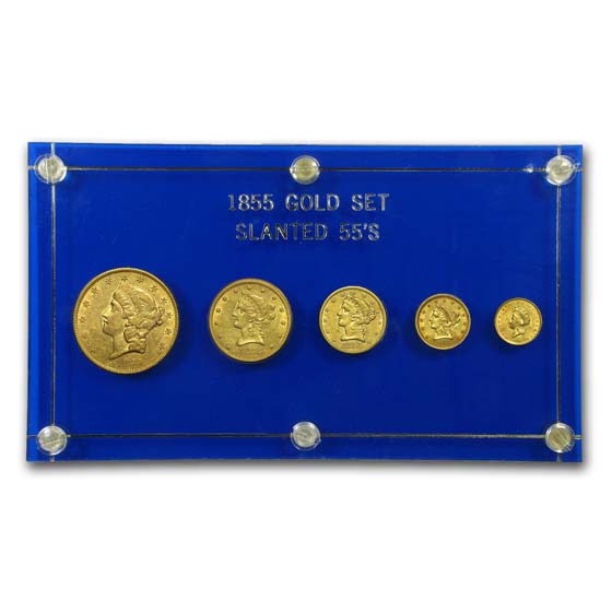 Buy 1855 5-Coin Liberty Gold Type Set VF+ ($20, $10, $5, $2.50, $1