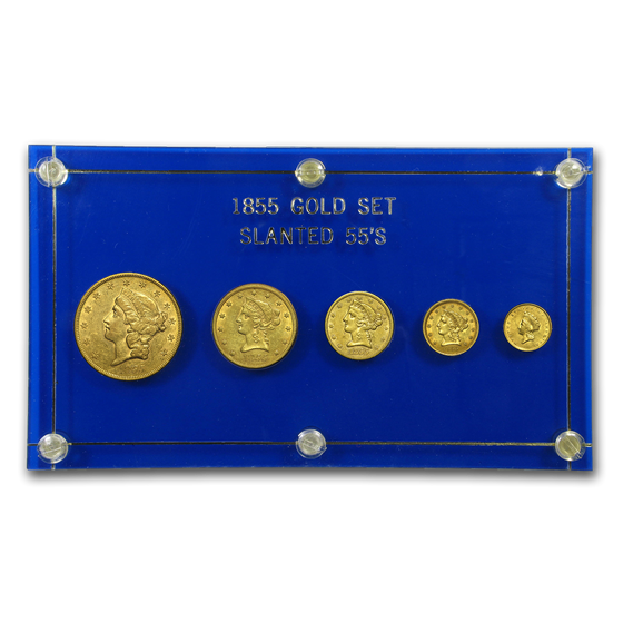 1855 5-Coin Liberty Gold Type Set VF+ ($20, $10, $5, $2.50, $1) 1855 5-Coin Liberty Gold Type Set VF+ ($20, $10, $5, $2.50, $1)