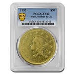 1855 $50 Gold Wass Molitor & Co. California Gold Rush XF-40 PCGS
