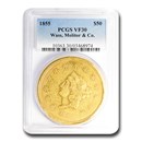 1855 $50 Wass Molitor Gold California Gold Rush VF-30 PCGS 1855 $50 Wass Molitor Gold California Gold Rush VF-30 PCGS