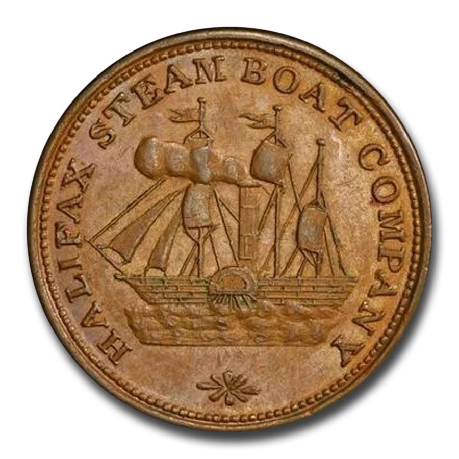 (1855-70) Canada Steamboat Token MS-62 PCGS (Brown)