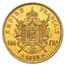 1855-A France Gold 100 Francs Napoleon III AU