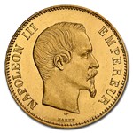 1855-A France Gold 100 Francs Napoleon III MS-63 NGC