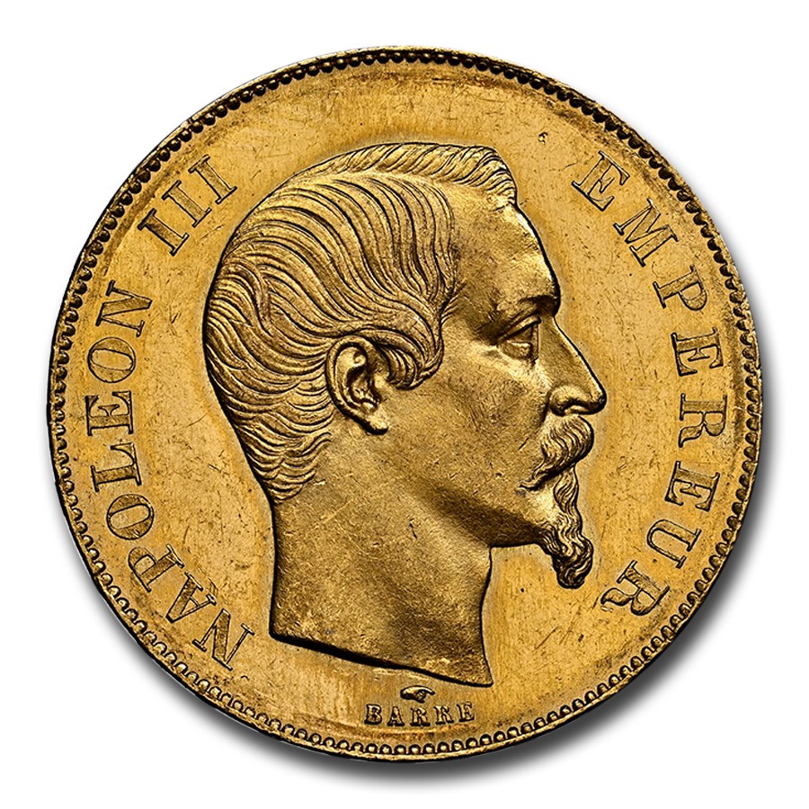 1855-A France Gold 50 Francs Napoleon III MS-63* NGC