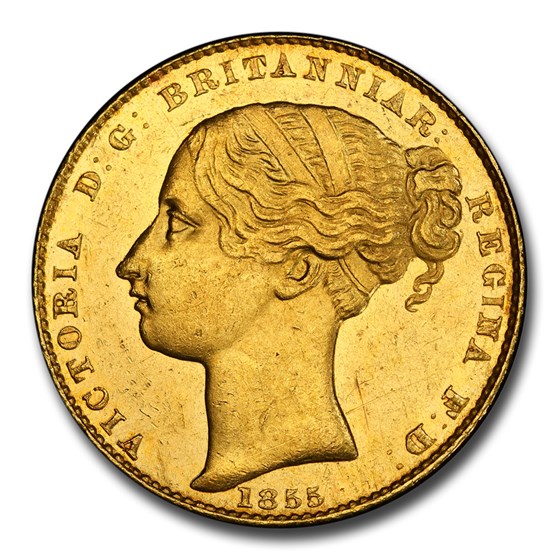 1855 Australia Gold Sovereign Victoria MS-62 PCGS 1855 Australia Gold Sovereign Victoria MS-62 PCGS