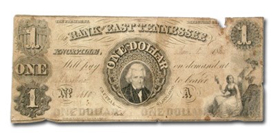 1855 Bank of East Tennessee, Knoxville $1.00 Note TN-55 VG 1855 Bank of East Tennessee, Knoxville $1.00 Note TN-55 VG