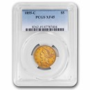 1855-C $5 Liberty Gold Half Eagle XF-45 PCGS