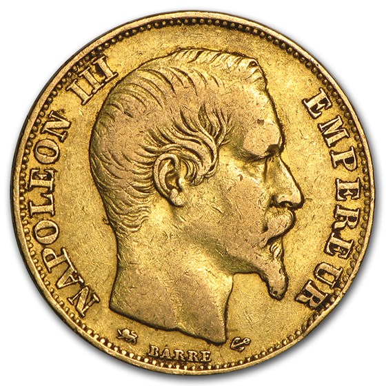 Buy 1855 D France Gold 20 Francs Napoleon Iii Xf Apmex