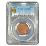 1855 Half Cent MS-63 PCGS (Red)
