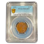 1855 Half Cent MS-64 PCGS (Brown)