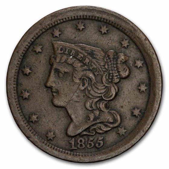 1855 Half Cent VF