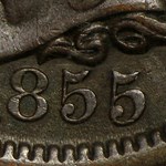 1855 Large Cent Upright 5's AU-58 NGC (Brown)