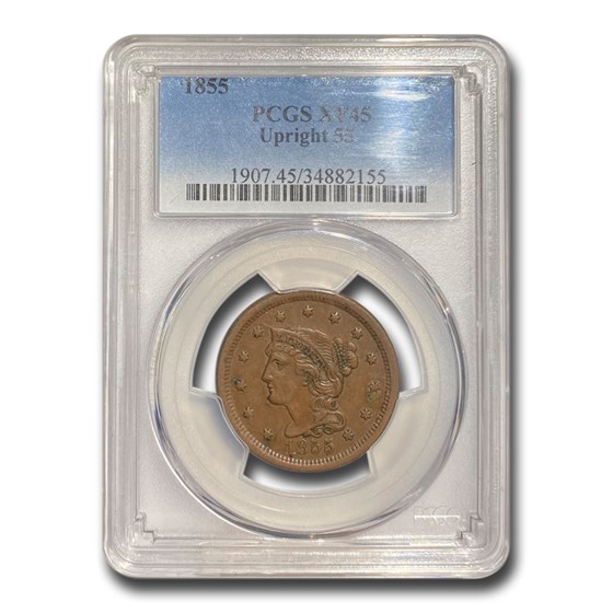 1855 Large Cent XF-45 PCGS (Upright 55) 1855 Large Cent XF-45 PCGS (Upright 55)
