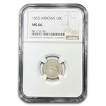 1855 Liberty Seated Dime MS-66 NGC (Arrows)
