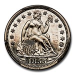1855 Liberty Seated Dime PR-64 Cameo PCGS CAC (Arrows)