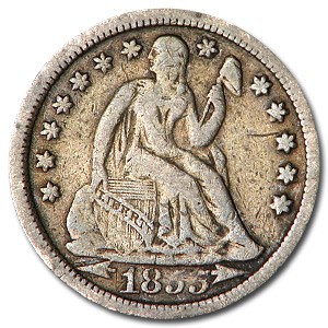 1855 Liberty Seated Dime w/Arrows VF 1855 Liberty Seated Dime w/Arrows VF