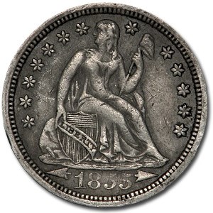 1855 Liberty Seated Dime w/Arrows XF 1855 Liberty Seated Dime w/Arrows XF
