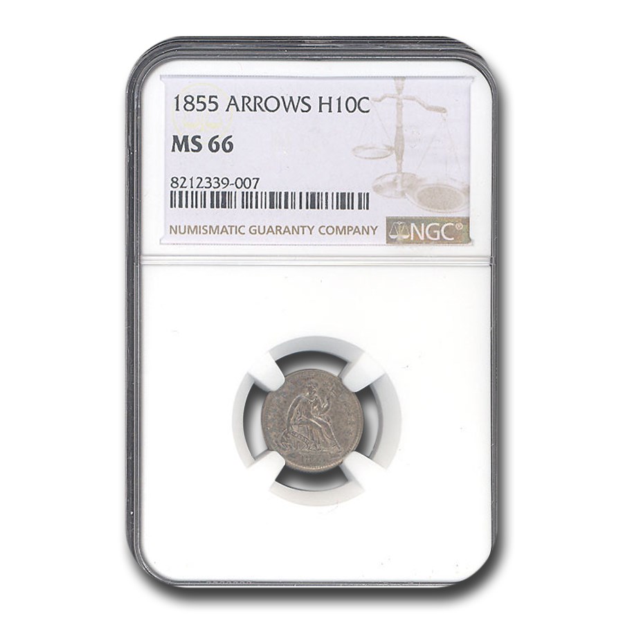 1855 Liberty Seated Half Dime MS-66 NGC (Arrows)