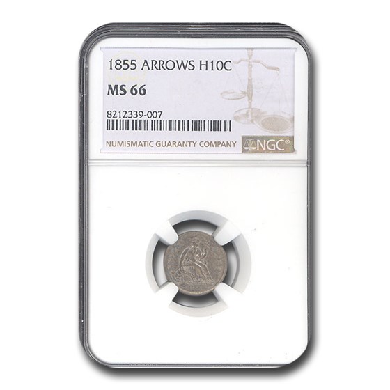 1855 Liberty Seated Half Dime MS-66 NGC (Arrows) 1855 Liberty Seated Half Dime MS-66 NGC (Arrows)