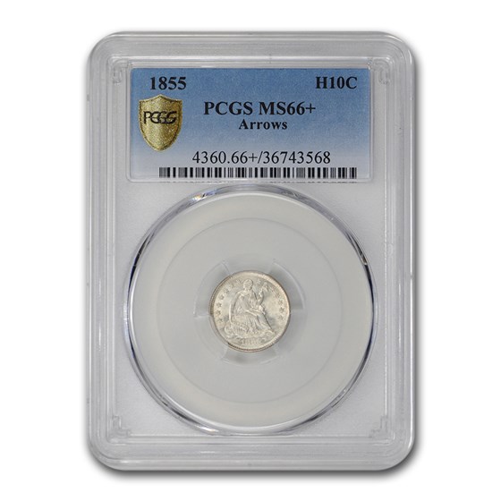 1855 Liberty Seated Half Dime MS-66+ PCGS (Arrows)