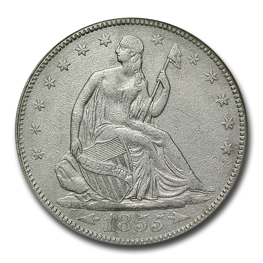 1855 Liberty Seated Half XF NGC Arrows (SS-Republic, Shipwreck)