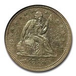 1855 Liberty Seated Quarter AU-50 NGC