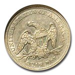 1855 Liberty Seated Quarter AU-50 NGC
