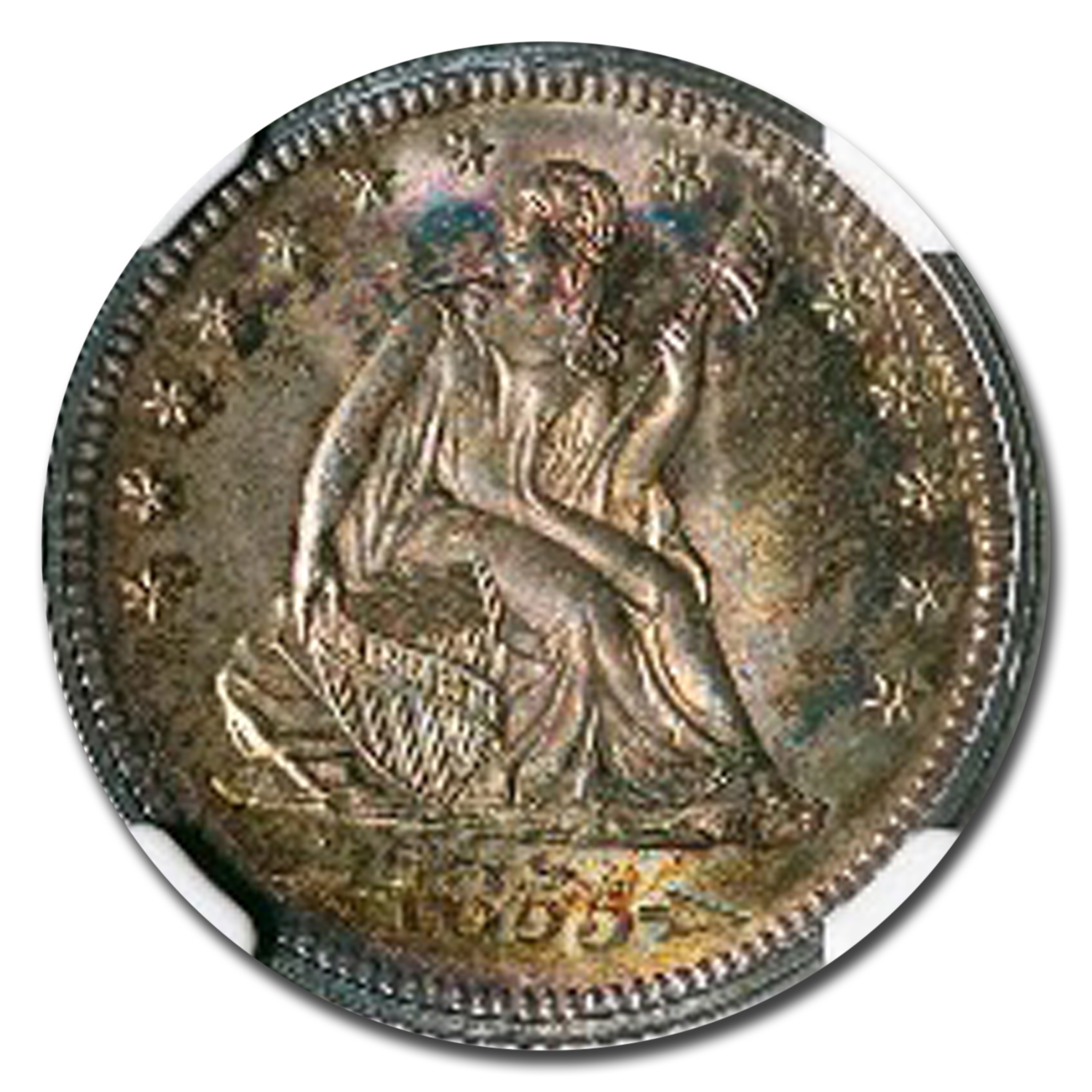 1855 (None) Phil Seated Liberty Quarter Value - APMEX