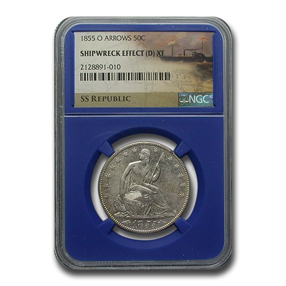 1855-O Liberty Seated Half Dollar Det. SS-Republic Shipwreck NGC 1855-O Liberty Seated Half Dollar Det. SS-Republic Shipwreck NGC
