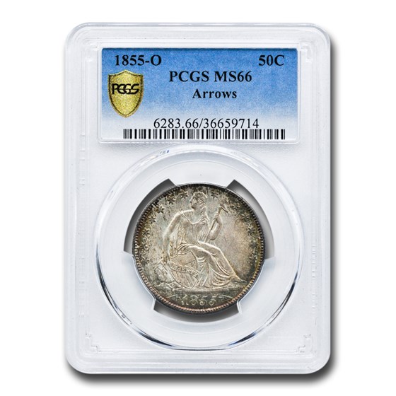 1855-O Liberty Seated Half Dollar MS-66 PCGS (Arrows) 1855-O Liberty Seated Half Dollar MS-66 PCGS (Arrows)