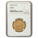 1855-S $10 Liberty Gold Eagle XF-45 NGC