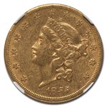 1855-S $20 Liberty Gold Double Eagle AU-50 NGC