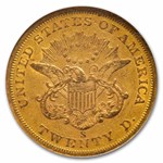 1855-S $20 Liberty Gold Double Eagle AU-53 NGC CAC