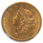 1855-S $20 Liberty Gold Double Eagle AU-55 NGC