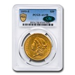 1855-S $20 Liberty Gold Double Eagle AU-58 PCGS