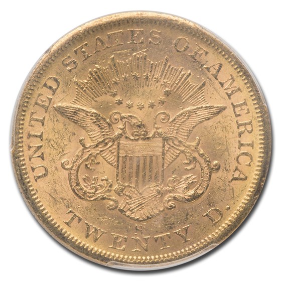 Buy 1855S 20 Liberty Gold Double Eagle MS61 PCGS APMEX