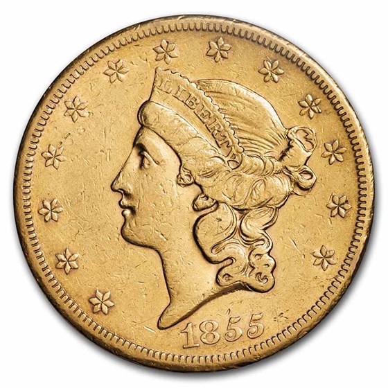 1855-S $20 Liberty Gold Double Eagle XF 1855-S $20 Liberty Gold Double Eagle XF