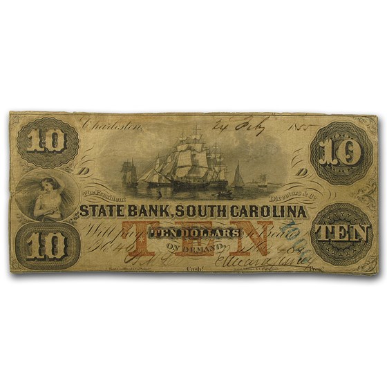 1855 The State Bank of Charleston, SC $10 VF 1855 The State Bank of Charleston, SC $10 VF